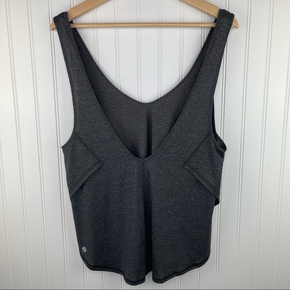Lululemon Seek The Heat Striped Tank Top Heathered Deep Coal / Hyper Stripe 6 - Picture 10 of 12